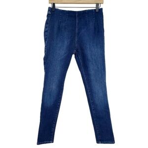 Free People Size 28 Elastic Waistband Skinny Denim Blue Jeans